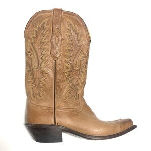 Vintage Tan Leather Classic Western Cowboy Boots